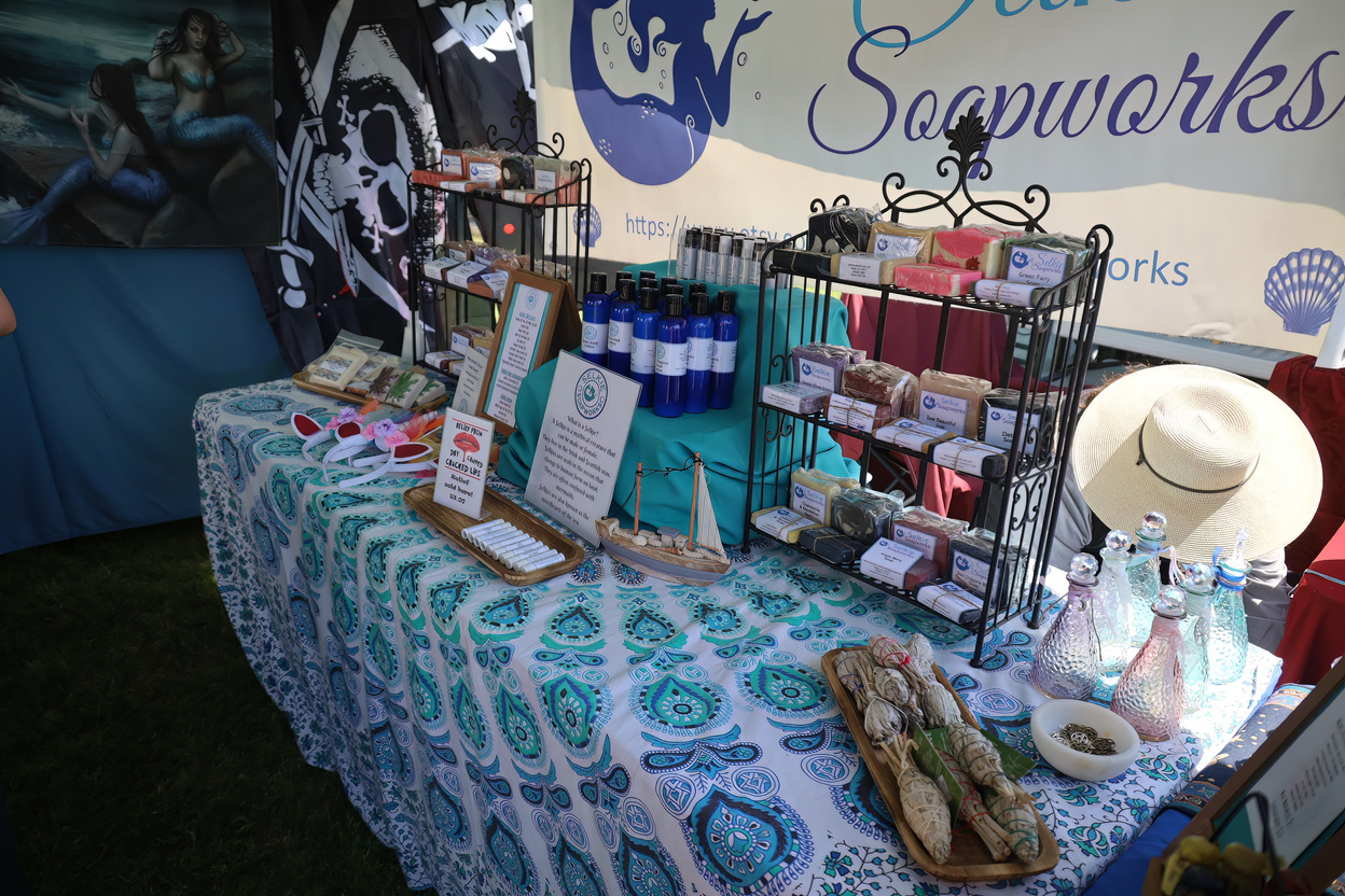 Art and Vendors in period costumes at a Renaissance Faire